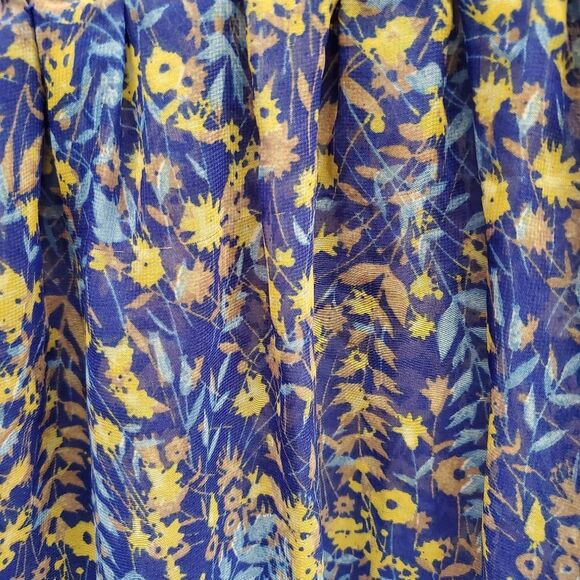 Jessica Simpson Blue Printed Flutter Ruffle Sleeve Blouse  Size L - Picture 6 of 6